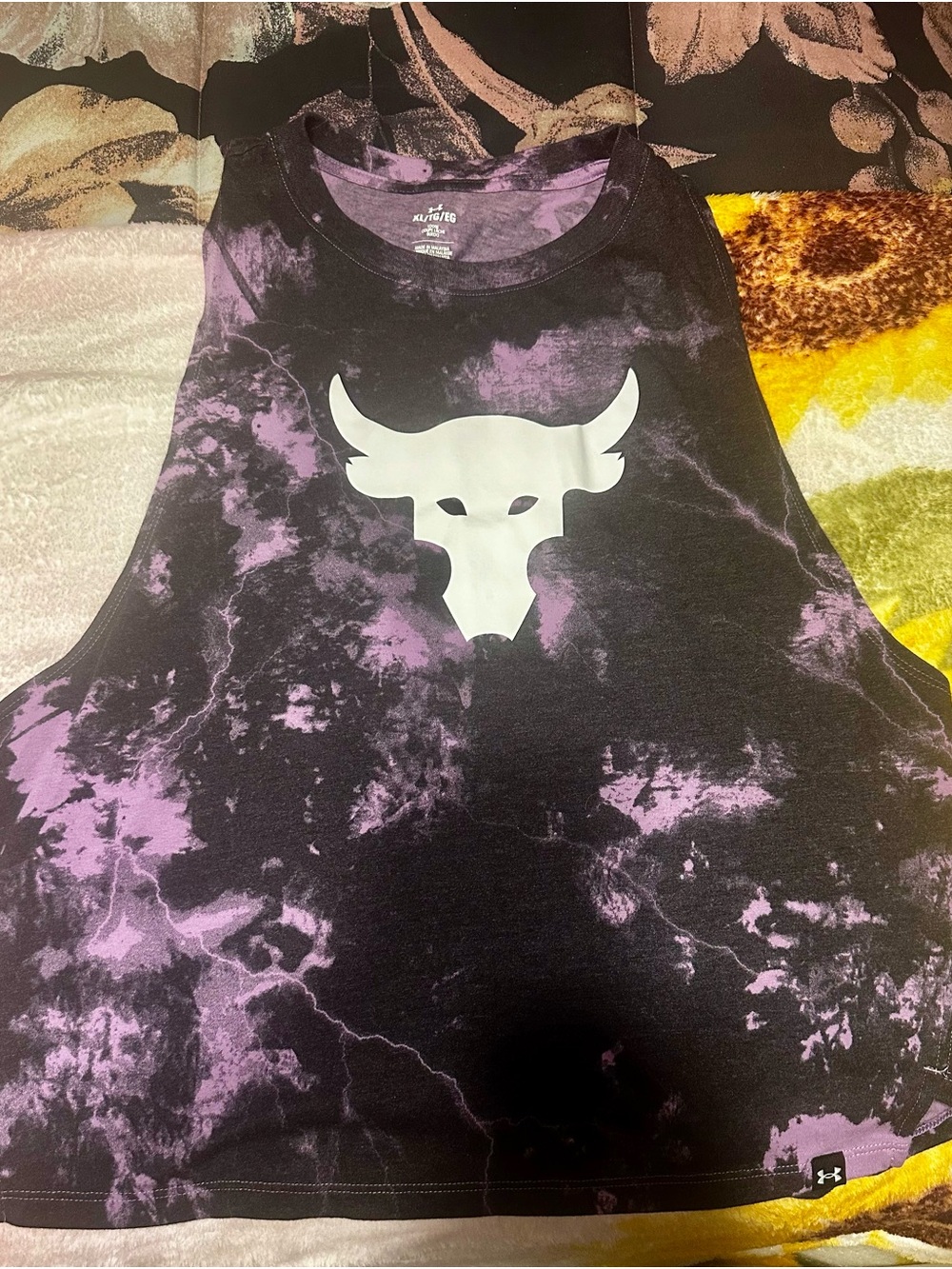 Under Armour Tie-Dye Crew Neck Tee - Black & Purple